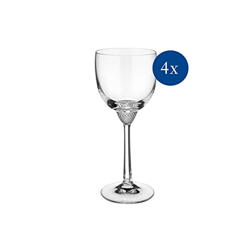 Villeroy & Boch Signature Octavie - Set di 4 calici da vino bianco, 225 ml, 18,6 cm, in cristallo con elementi decorativi opulenti per un ambiente esclusivo, trasparenti, lavabili in lavastoviglie