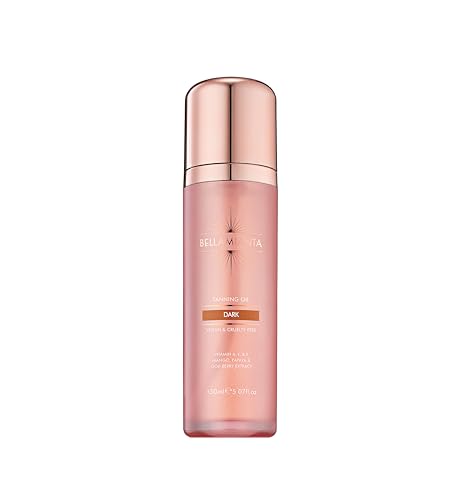 Bellamianta Tanning Oil Self Tan, Fake Tan, Clear Transfer-Free & Streak-Free, Dark, All Skin Types, Natural Flawless Finish, Vitamin C, E & A, 150ml