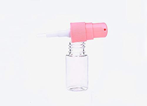 Miniatura 2 de Botella de bomba de loción de plástico transparente recargable portátil de 0.3 fl oz 0.34 oz con cabezal de bomba de prensa rosa, maquillaje