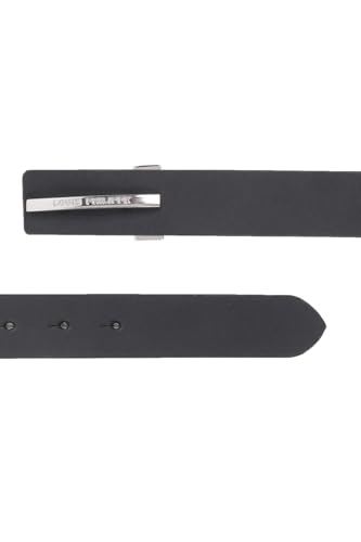 Image of Louis Philippe Men's 100% Italian Leather Shiny Nickel Buckle Formal Profile Belt