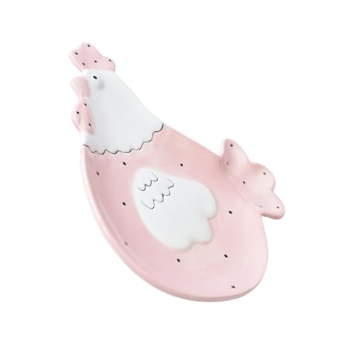Healifty Plat à Biscuits En Céramique Rose De Poule, Assiette à Dessert Multifonction Épaisse, Utilisation Pour Maison, Pique- Et Fêtes