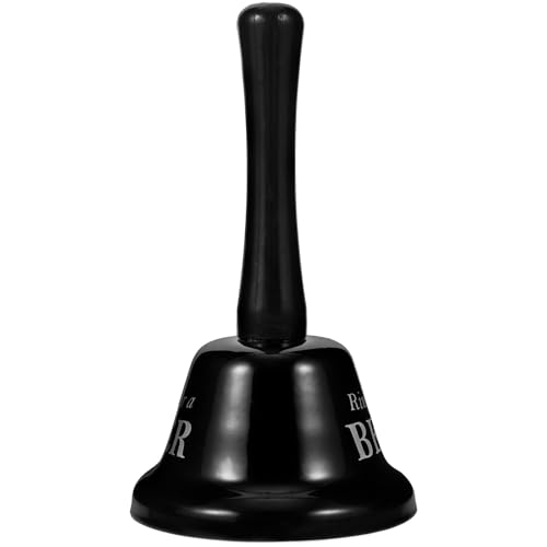 Gogogmee Cloche à Lettres Métallique Noire Cloche pour Enterrement de Vie de Garçon Portable et Légère Son Clair et Net pour Fêtes et Événements