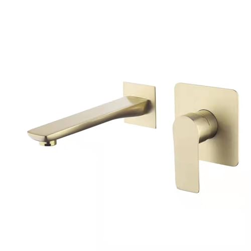 Mitigeur bain et lavabo noir élégant robinet carré or brossé eau chaude froide