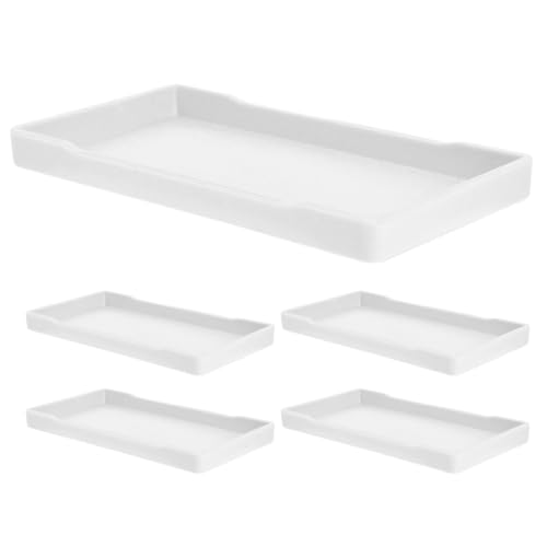 Bandeja para baño de melamina blanca de 5 piezas rectangular 2