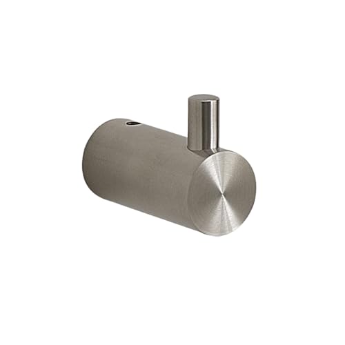 Kiamami Valentina   Perchero de pared en acero inoxidable cepillado, fijación con tornillos, dimensiones compactas, ideal para baño, serie Aloe
