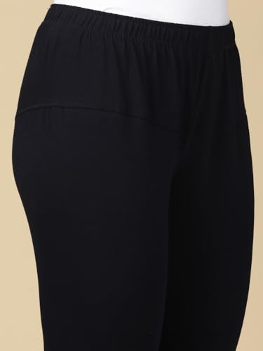 Image of Lux Cozi PYNK Solid Premium Cotton Lycra Churidar Leggings for Women | Regular Fit Elastic Waist Full Length Women Leggings | Free Size
