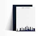New York Note Cards, NYC Skyline Note Cards, Skyline Stationary, Set of 10 Cards and Envelopes