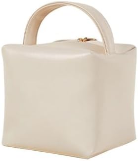 Square waterproof leather portable makeup bag small multifunctional mini storage with high appearance value(D) image 3