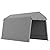 7X12 Ft Outdoor Portable Storage Shelter Shed with Rolled Up Zipper Doors & Vents, Heavy Duty Carport for Motorcycle Waterproof and Uv Resistant Anti-Snow Portable Garage Kit Tent, Gray