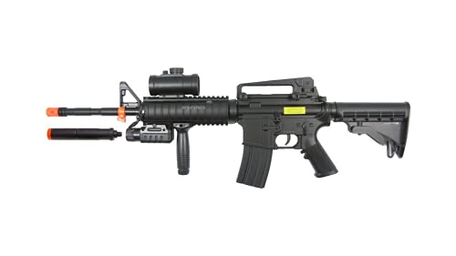 Airgunplace Complete Combo Special: M83 Full And Semi Automatic Electric Powered Airsoft Gun Full With Tactical Accessories + Free Fast Bb Loader + Free Spare Magazine + Free 1000 Bbs #TOP3