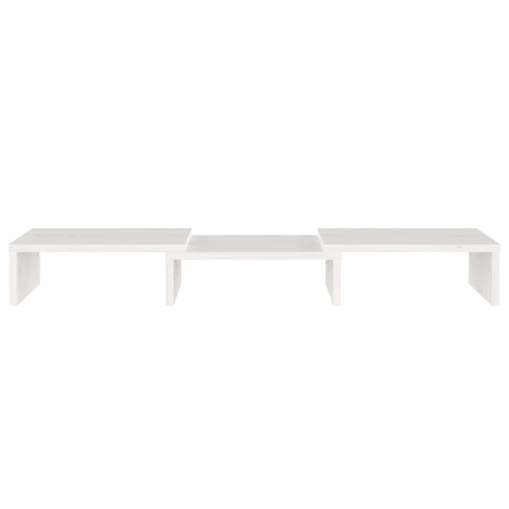 Supporto Per Monitor In Legno Di Pino - 100x27x15 Cm, Bianco, Per TV, PC E Desktop - Foto 12