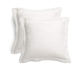 Gyulin Pack of 2 100% Cotton 300 Thread Count European Square Pillow Shams Envelope Style Pillow Cover Pillowcase Pillow Protector Cushion Cover Non Zippered Only Cover No Insert 65x65CM White