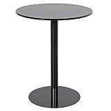 Bistrotisch mit Eisenplatte, moderner Stil, stehender Cocktailtisch für Wohnzimmer und Restaurant (hellschwarz, 40,6 cm Durchmesser)
