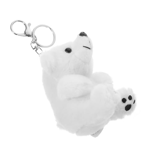 CLISPEED Llavero Oso Polar Colgante para Bolso Infantil Oso Polar Colgantes esponjosos Mini Relleno Peluches temático Suave Lindo Colgante Llavero Colgante de Felpa cálido algodón