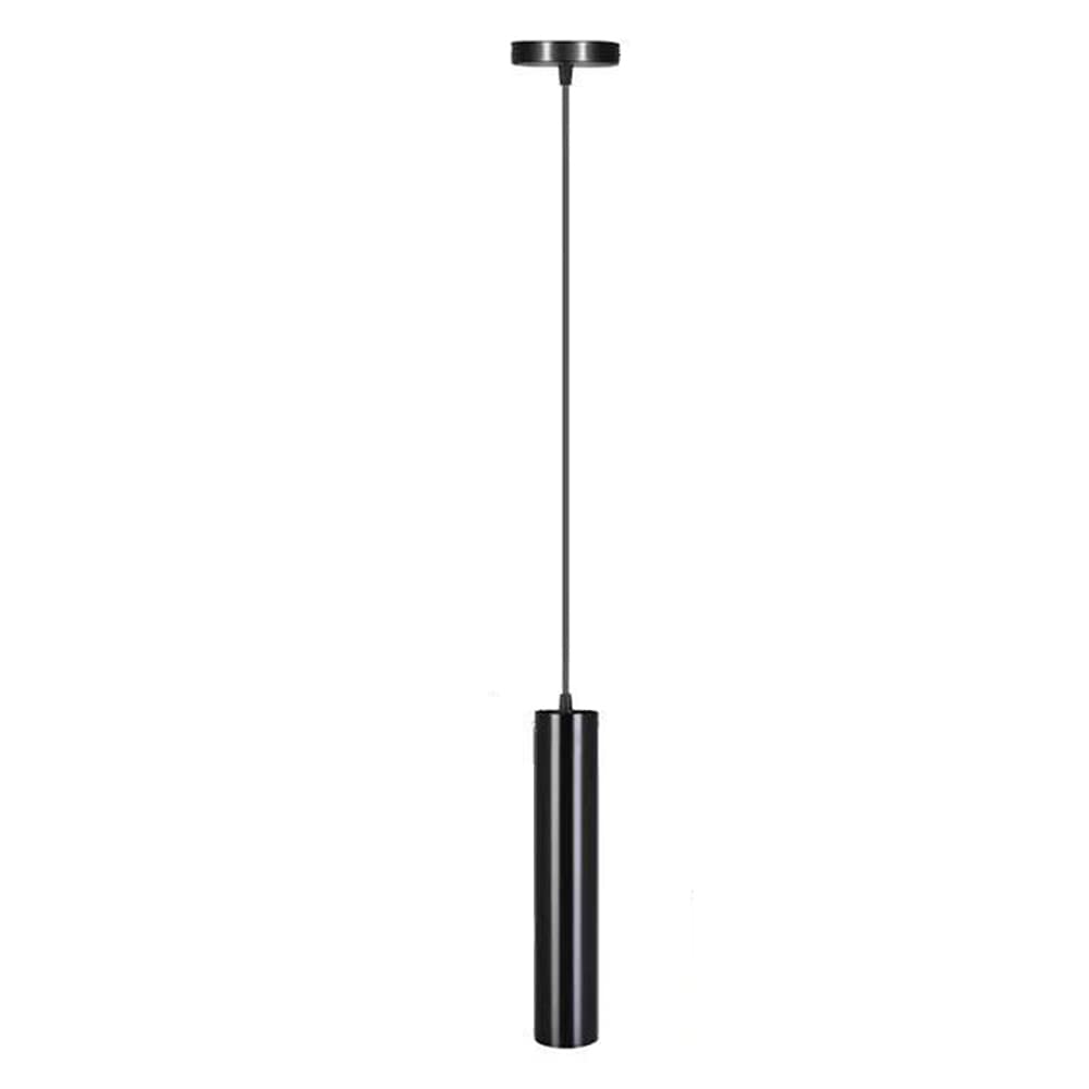 Lustre suspension noir éclairage ciblé îlot cuisine tube alu LED 7W