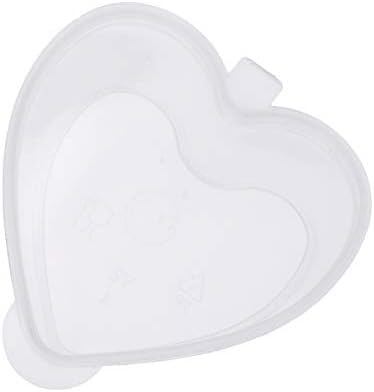 ULTNICE 100PCS Plastic Slime Containers Empty Spice Containers Heart Shaped Plastic Jars with Lids 50ML