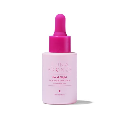 Luna Bronze Good Night Face Tanning Drops | Overnight Face Bronzing Serum for a Luminous, Natural Looking Glow | Hydrating Formula with Vitamin C | Infused with Australian Botanics (30ml/1.01 fl. oz)