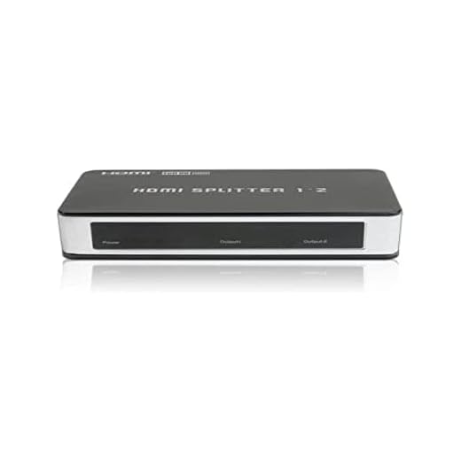 HDGear HSP0102B – 1 x 2 HDMI Splitter med inbyggd signalförstärkare inklusive nätdel och handbok. Färg: svart/silver. 1x2 splitter