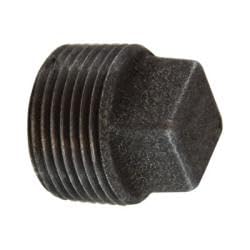 MIDLAND INDUSTRIES 65652 Cored Square Head Plug, 3/8 in MPT, Iron, Black