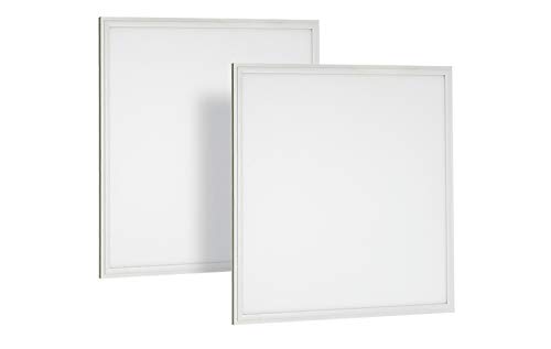 Neox 2x2 LED Flat Panel Light 27W 5000K (Daylight) Edge Lit Fixture 0-10V Dimmable 120-277V Drop Ceiling Light Indoor Commercial Fixture - UL Listed DLC Certified - 2 Pack