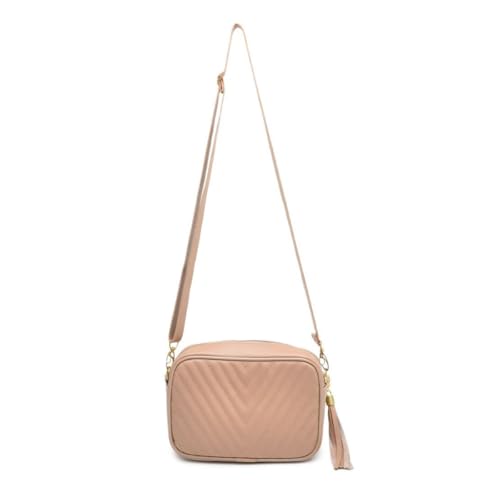 Bolsa Transversal Bolsinha Dia A Dia Pequena Couro De Lado (Bege)