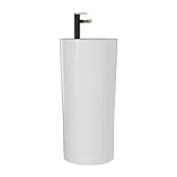 Compatibilità di stile versatile: con il suo design moderno ma semplice, questo lavabo su piedistallo è adatto a un'ampia gamma di stili estetici per il bagno, esaltando la raffinatezza del tuo spazio.
