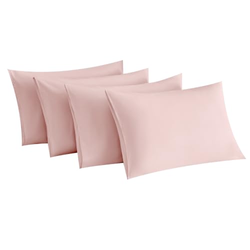 MINIPANDA Pink Pillow Cases Set of 4 Queen Size, Envelope Design Pillowcase
