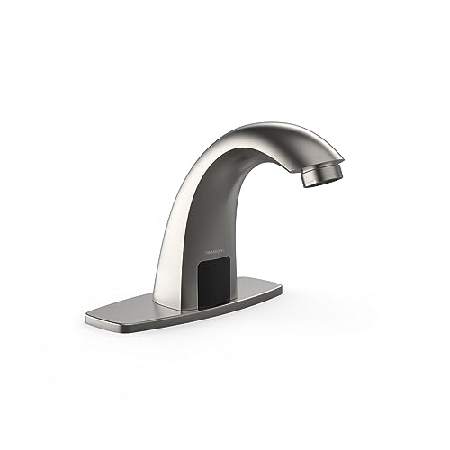 Touchless Motion Sensor Bathroom Sink Faucet - Hands-Free, AC/DC Powered, Temperature Mixing Valve, Chrome