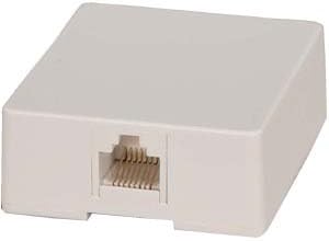 RJ45 Modular Single Port Surface Mount Jack White, 4 Pack