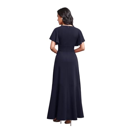 Image of BABYONLINE D.R.E.S.S. Formal Dresses for Women Cocktail Dress Split V Neck Wrap Ruffle Wedding Guest Dress 3089-XIN