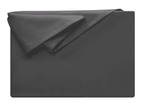 npluseins Bettlaken 150x250cm – Leintuch Gummizug – Tuch ist ideal für Terrasse Camping und Tischtuch - Wohnmobil Laken - Betttuch Gummizug – 100% Baumwolle, ca. 150 x 250 cm, anthrazit