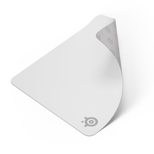 SteelSeries Tapis QcK Grand - Blanc - Base antidérapante en Caoutchouc - Suivi et stabilité de Pointe - Optimisé pour capteurs Gaming - 450 mm x 400 mm -...