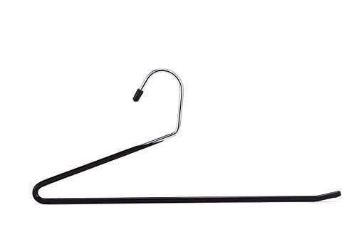 Jeronic 20 Pack Slack Pant Hangers Trousers Jean Hangers, Open Ended Pants Easy Slide Organizers, Chrome and Black Friction
