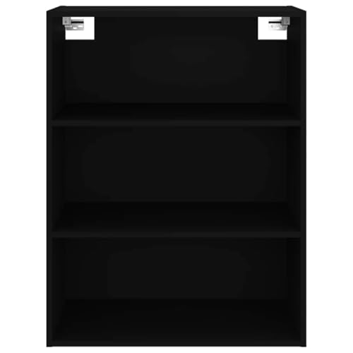 Armario de pared de madera negro con puertas para almacenaje vertical en salón moderno de 90cm 7