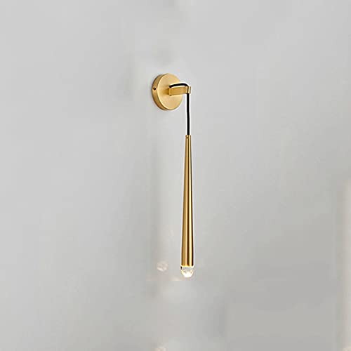 Wmdtr Lámpara de pared de cristal moderna y sencilla con soporte de cobre, lámpara de pared de alambre colgante G4, aplique de luz con acabado dorado, decoración de interiores, apliques de pared para