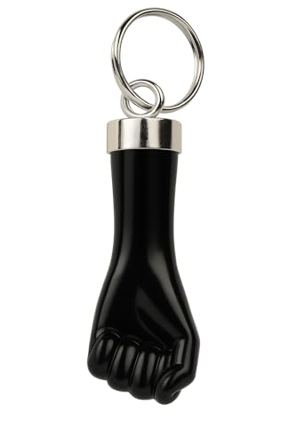 Colgante plata ley 925m mano puño higa negro 15mm. Sintético liso amuleto
