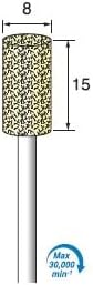 Argo File Felt Buffing Hard with Shaft, Diameter 0.3 x 0.6 inches (8 x 15 mm), Diameter 0.1 inches (3.0 mm), FB224