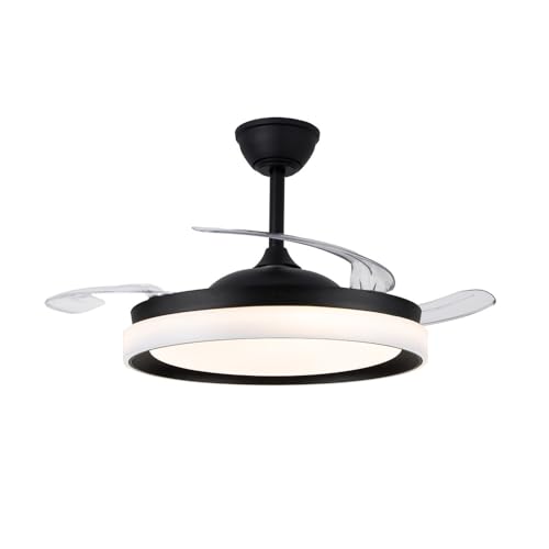 Ventilador LED aspas retráctiles Brisa Eco Negro 45W 4400Lm CCT