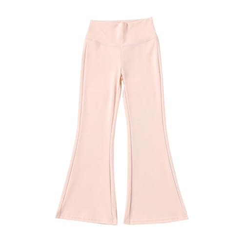WISREMT Girls Flared Leggings Black Flares Elastic Waist Dance Yoga Pants Bell Bottoms Soft Trousers for Kids Age 3-14 Years