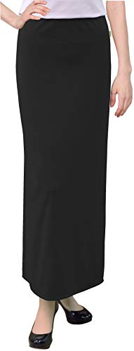 BABY O Women's Basic Modest 37" Below The Knee Ankle Length Maxi Straight Skirt2