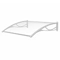 ADVANING DA5531-PWS1N 55"X31" Polycarbonate Door Awning | PN Series |100% Bayer Raw Material Solid Sheet, Color: White Brackets