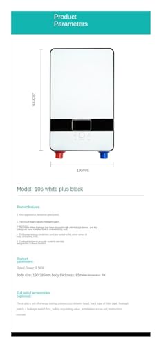 Chauffe-Eau Électrique Instantané Chauffage en 3 Secondes Puissance 5500W Compact - 7