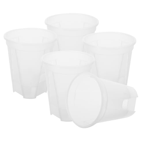 HIAKDOFT Macetas de Autorriego Transparentes 5 Piezas para Plantas de Interior Diámetro Diseño Moderno Riego Automático para Decoración de