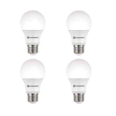 EcoSmart 40-Watt Equivalent A19 Dimmable Energy Star LED Light Bulb Daylight (4-Pack)