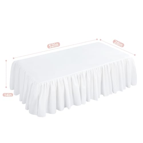 CARUILI Crib Skirt Girl, Boho Toddler Bed Skirts, White Crib Bed Skirt, Microfiber Nursery Crib Bedding Accessory, 14\" Drop
