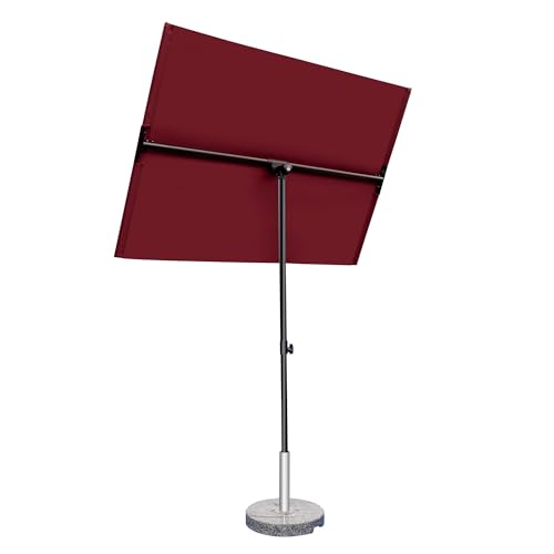 JOVISUNSHADE Rectangular Patio Umbrella with 360° Rotating Knob, 6x4 FT Balcony Umbrella,...