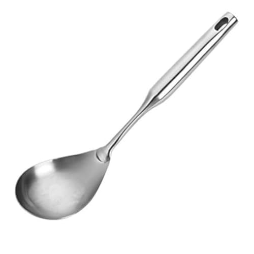 TBWHL Premium Brushed 304 Stainless Steel Large Serving Spoon, 12.5 Inch Kitchen Cooking Spoon with Ergonomic Handle, Good Grip Ergonomic Handle, Silver