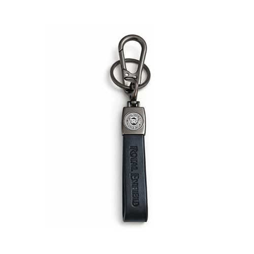 Image of Leather Strap Keychain, Embossed Logo Design, Durable Premium Key Ring for Bike Lovers & Gift Use
