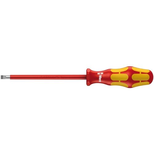 Wera 160i 8mm x 7in L Kraftform Plus slotted insulated screwdriver, 8 mm x 7 in., Lasertip
