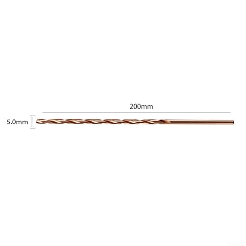 Miniatura 3 de Broca Extra Larga De Acero Cobalto, 200 Mm De Longitud, Para Metal Y Acero Inoxidable 5 Mm